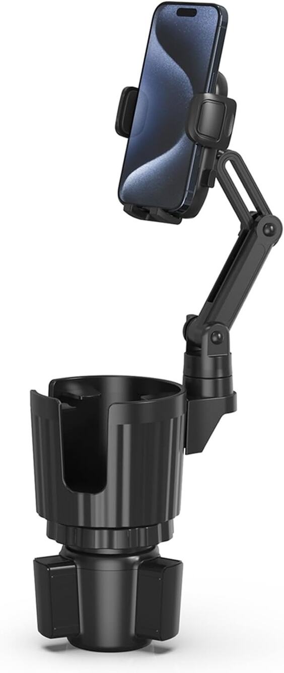 Phone Holders For Your Car, 2 In 1 Universal Cup Holder ExpanderAdjustable-Black